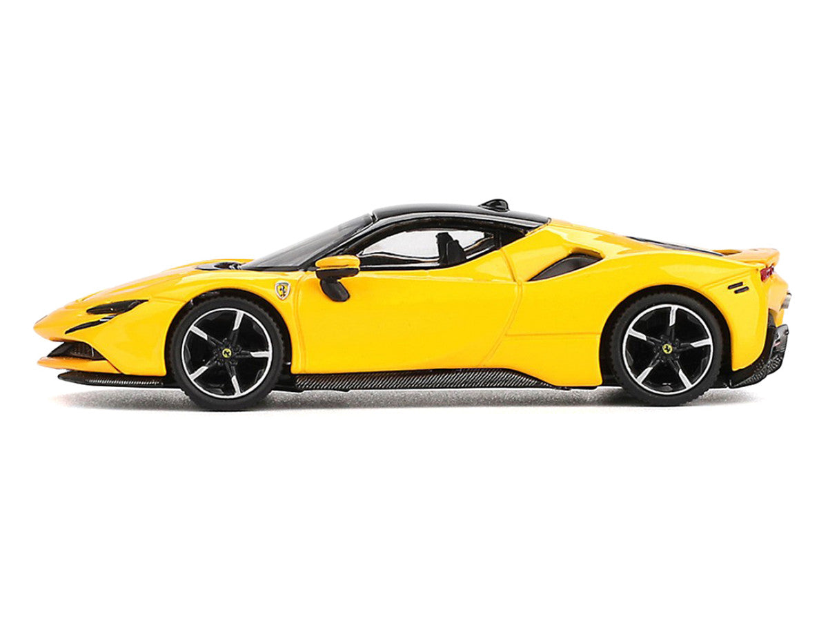 Ferrari SF90 Giallo Modena Yellow with Black Top 1/64 Diecast Model Car by BBR LuxuryLifeWay Online Store
