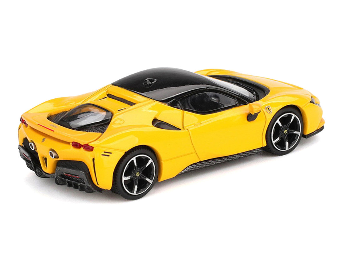 Ferrari SF90 Giallo Modena Yellow with Black Top 1/64 Diecast Model Car by BBR LuxuryLifeWay Online Store