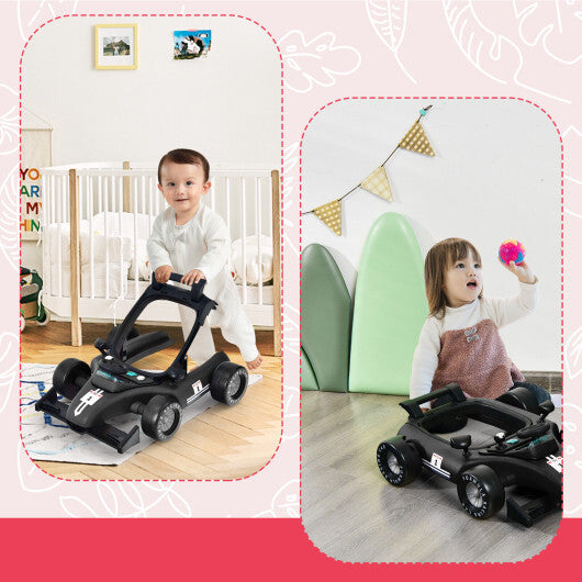 4-in-1 Foldable Activity Push Walker with Adjustable Height-Black - Color: Black LuxuryLifeWay Online Store