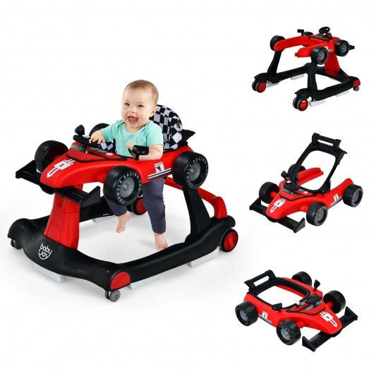 4-in-1 Foldable Activity Push Walker with Adjustable Height-Red - Color: Red LuxuryLifeWay Online Store