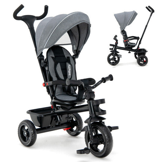 4-in-1 Baby Tricycle Toddler Trike with Convertible Seat-Blue LuxuryLifeWay Online Store