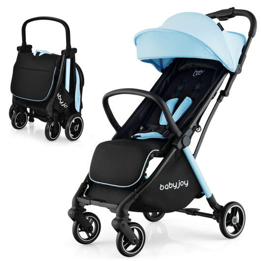 One-Hand Folding Portable Lightweight Baby Stroller with Aluminum Frame-Blue - Color: Blue LuxuryLifeWay Online Store