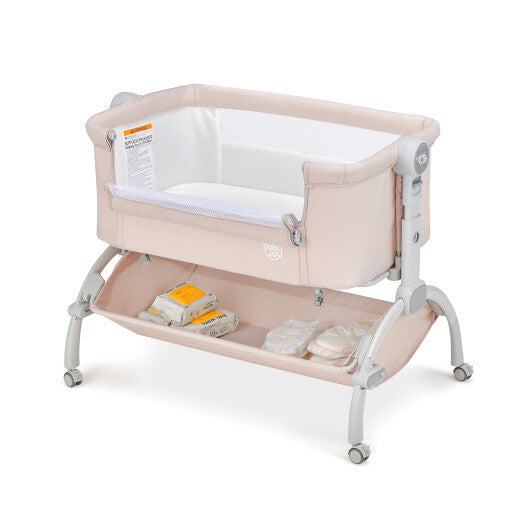 3-in-1 Baby Bassinet with Double-Lock Design and Adjustable Heights-Beige LuxuryLifeWay Online Store