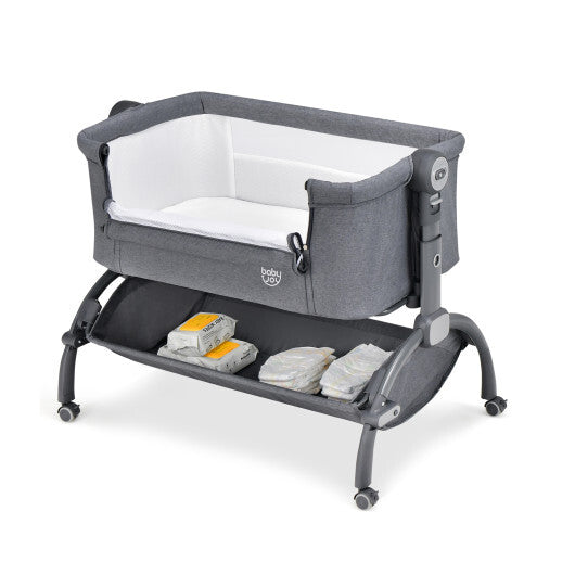 3-in-1 Baby Bassinet with Double-Lock Design and Adjustable Heights-Beige LuxuryLifeWay Online Store