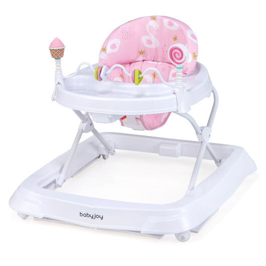 Foldable Baby Activity Walker with Adjustable Height and Detachable Seat Cushion-Gray LuxuryLifeWay Online Store