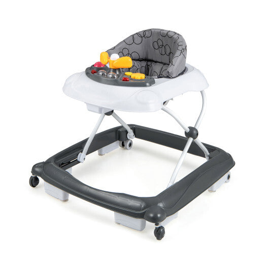 Foldable Baby Walker with 3 Adjustable Heights and Padded Seat-Blue LuxuryLifeWay Online Store