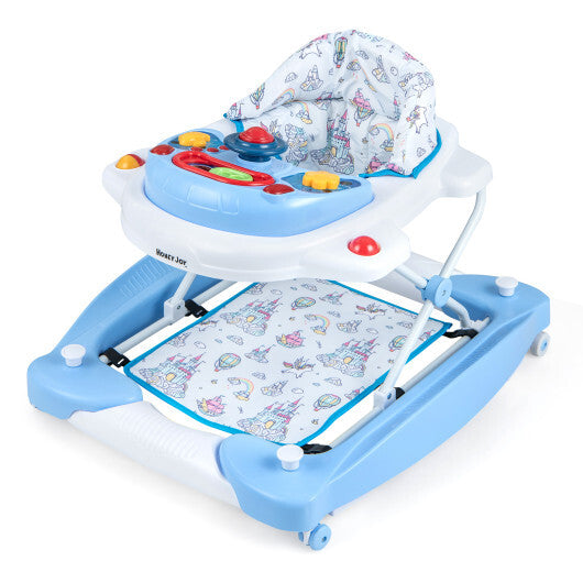 6 in 1 Foldable Baby Walker with Adjustable Height-Blue - Color: Blue LuxuryLifeWay Online Store