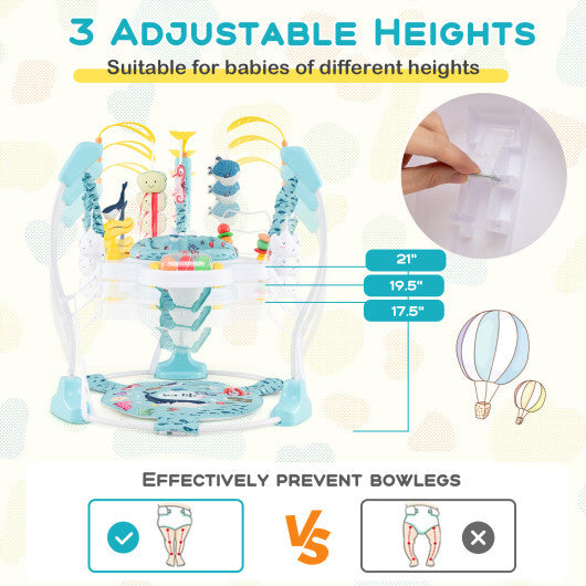 Baby Activity Center Height Adjustable Baby Bouncing Saucer with Interactive Toys-Light Blue - Color: Light Blue LuxuryLifeWay Online Store