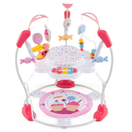 Baby Activity Center Height Adjustable Baby Bouncing Saucer with Interactive Toys-Pink - Color: Pink LuxuryLifeWay Online Store