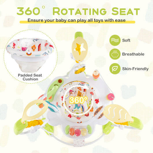 Baby Activity Center Height Adjustable Baby Bouncing Saucer with Interactive Toys-Yellow - Color: Yellow LuxuryLifeWay Online Store