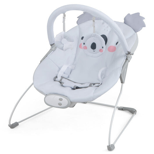 Portable Baby Bouncer Infant Rocker Seat with Detachable Toy Bar-Gray LuxuryLifeWay Online Store