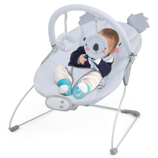 Portable Baby Bouncer Infant Rocker Seat with Detachable Toy Bar-Gray LuxuryLifeWay Online Store