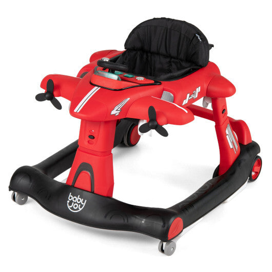 6-in-1 Baby Walker with Wheels and Detachable Play Platform for Kids Aged 6-18 Months Old-Red LuxuryLifeWay Online Store