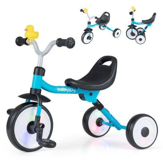 Toddler Tricycle with 3-Position Seat and Storage Basket for Kids-Blue - Color: Blue LuxuryLifeWay Online Store