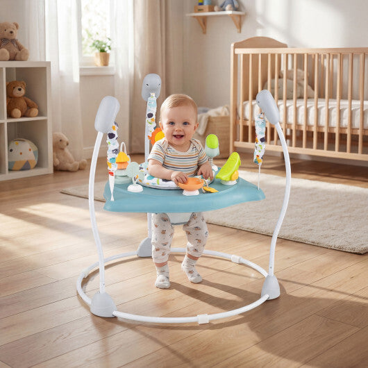 Baby Jump and Play Activity Center with Rotatable Seat and Interactive Toys-Blue LuxuryLifeWay Online Store
