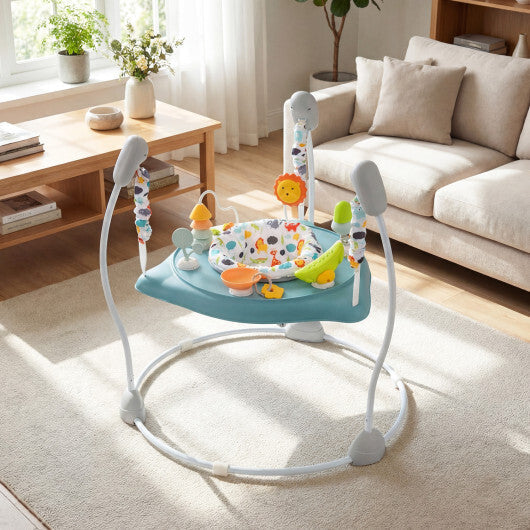 Baby Jump and Play Activity Center with Rotatable Seat and Interactive Toys-Blue LuxuryLifeWay Online Store