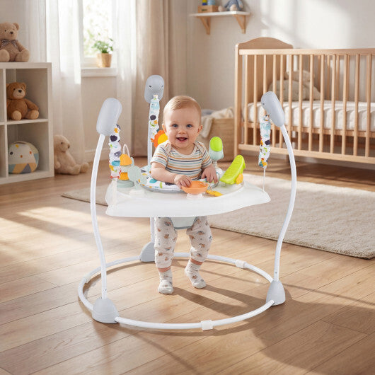 Baby Jump and Play Activity Center with Rotatable Seat and Interactive Toys-Blue LuxuryLifeWay Online Store