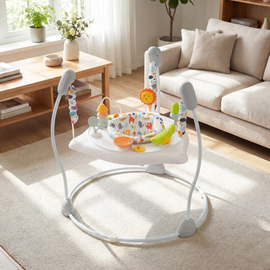 Baby Jump and Play Activity Center with Rotatable Seat and Interactive Toys-Blue LuxuryLifeWay Online Store