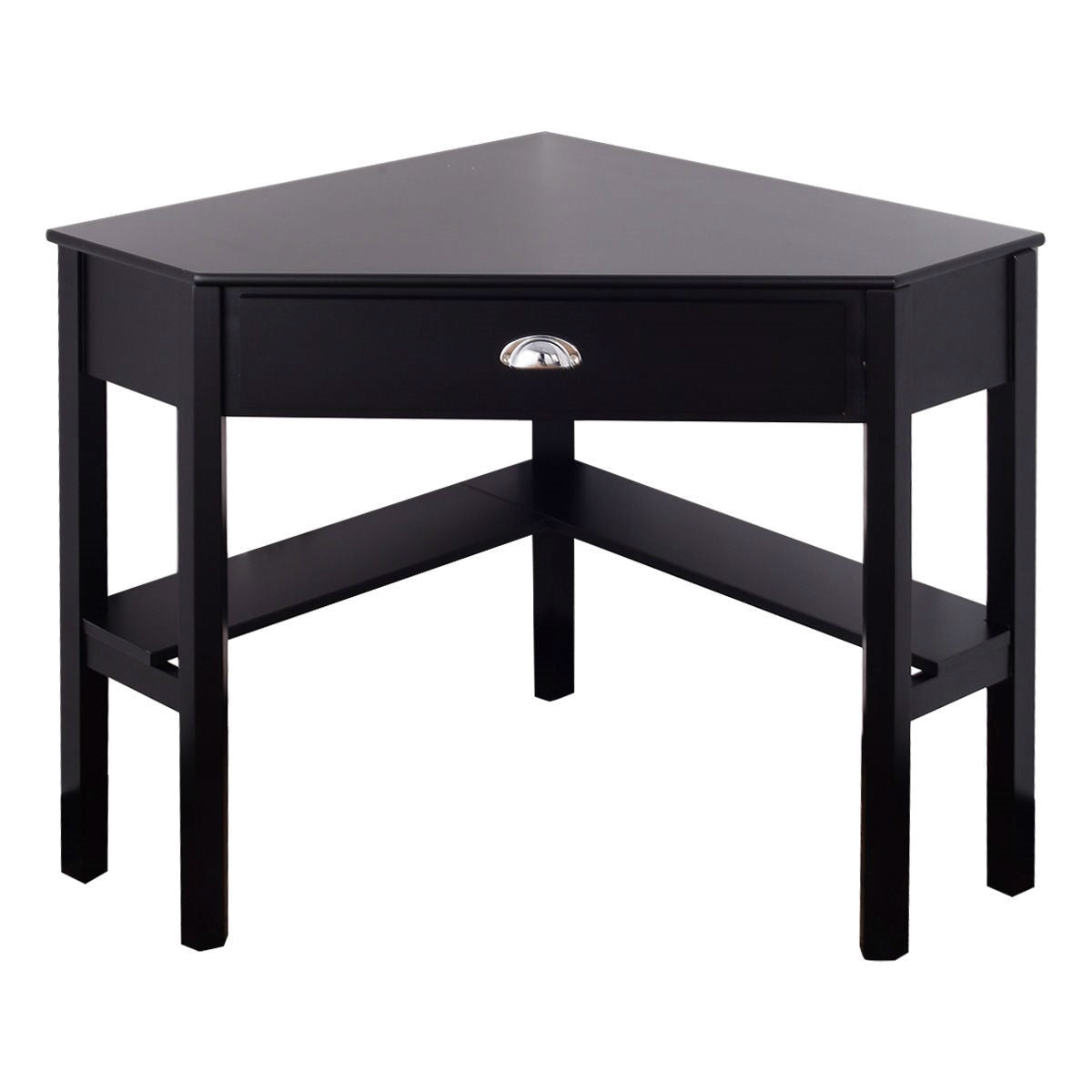 Corner Black Wood Computer Desk with Drawer LuxuryLifeWay Online Store