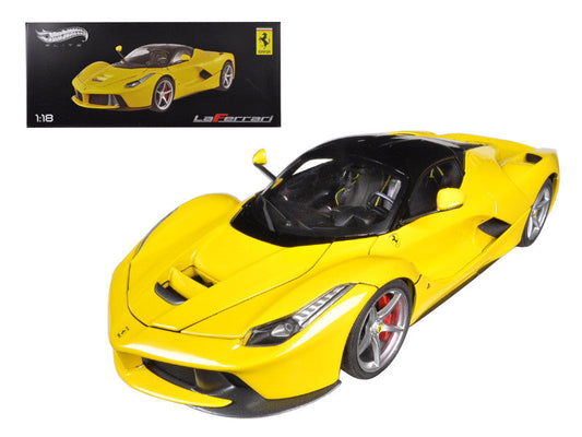 Ferrari LaFerrari F70 Hybrid Yellow with Black Top "Elite Edition" Series 1/18 Diecast Model Car by Hot Wheels LuxuryLifeWay Online Store