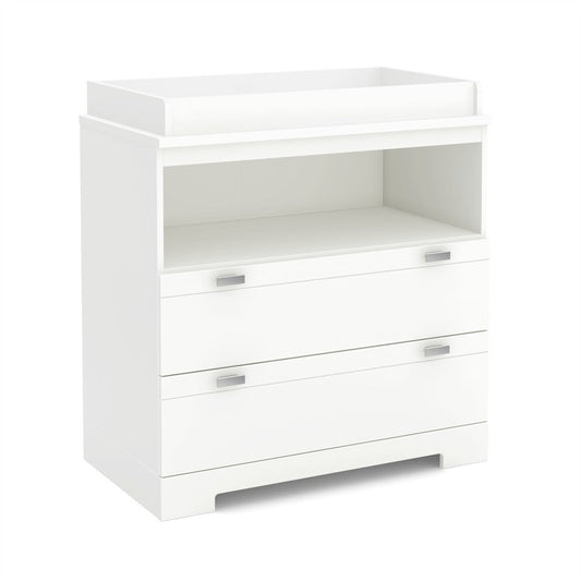Modern Nursery 2 Drawer Storage Baby Changing Table in White LuxuryLifeWay Online Store