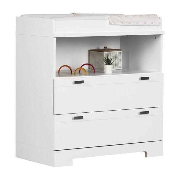 Modern Nursery 2 Drawer Storage Baby Changing Table in White LuxuryLifeWay Online Store