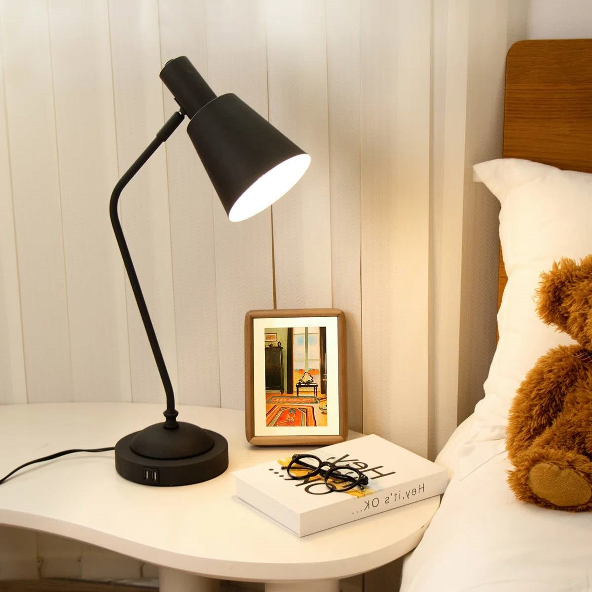 Black Gooseneck Dimmable Table Lamp Desk Light with Touch Control and USB LuxuryLifeWay Online Store