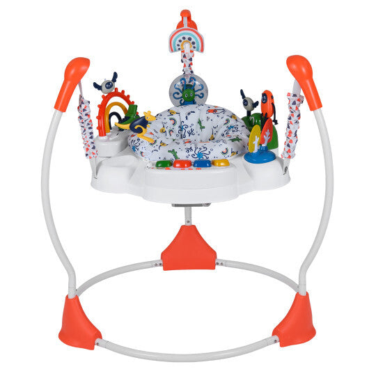 Baby Activity Center Baby Jumper and Bouncer with 6 Interactive Toys Lights and Music-Orange LuxuryLifeWay Online Store