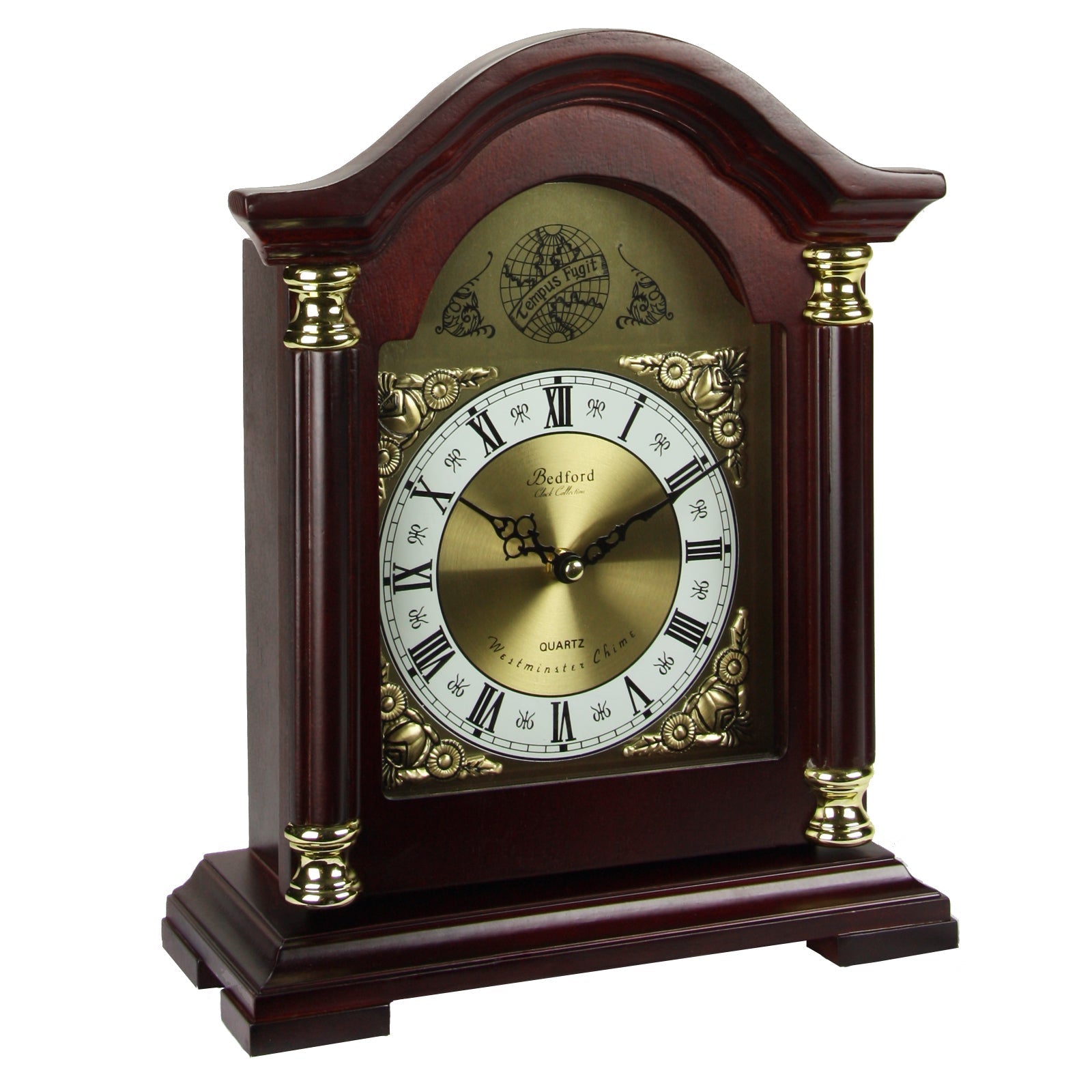 Bedford Clock Collection Redwood Mantel Clock with Chimes LuxuryLifeWay Online Store