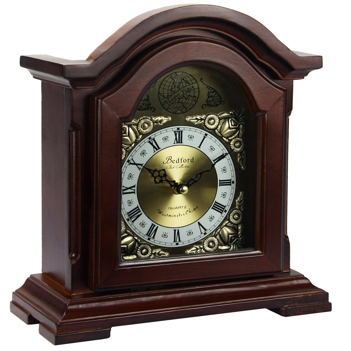 Bedford Clock Collection Redwood Mantel Clock with Chimes LuxuryLifeWay Online Store