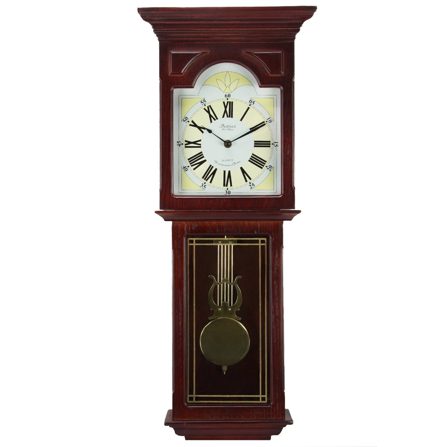 Bedford Clock Collection Redwood 23 Inch Redwood Oak Finish Wall Clock LuxuryLifeWay Online Store
