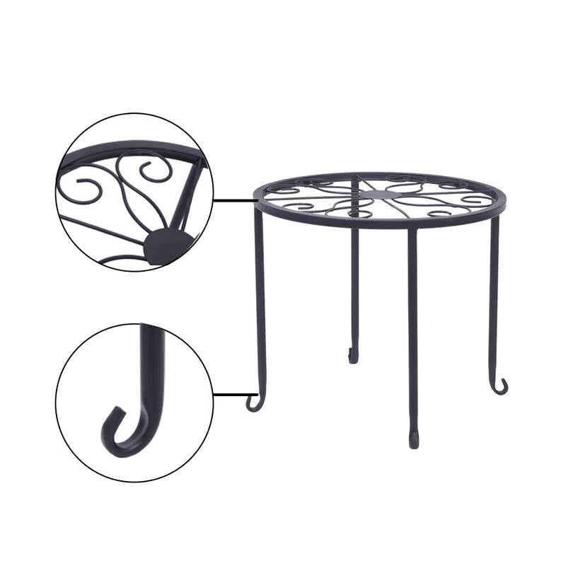 Set of 4 - Indoor Outdoor Black Metal Plant Stand LuxuryLifeWay Online Store