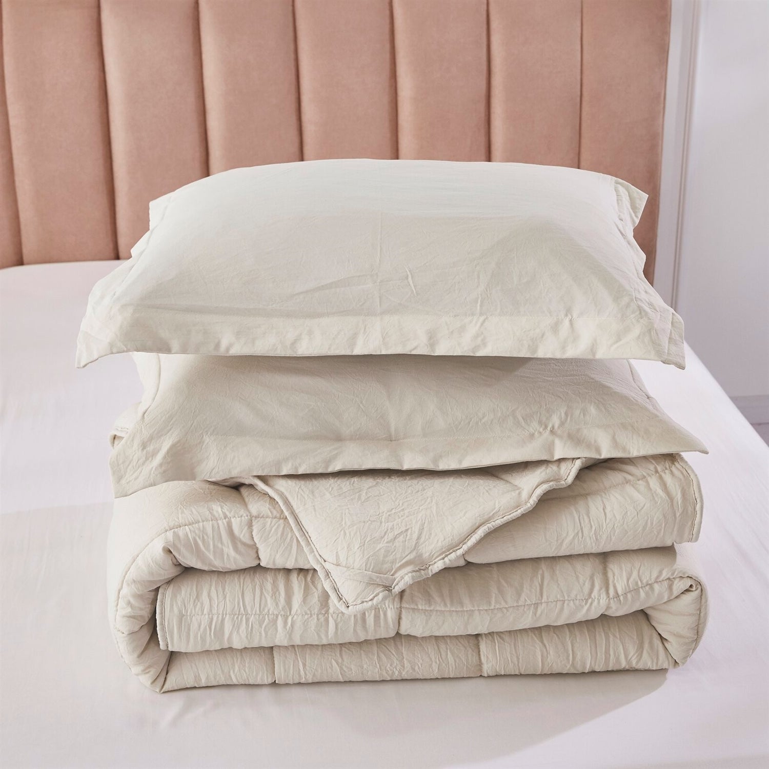 Queen Size Beige 3 Piece Microfiber Reversible Comforter Set LuxuryLifeWay Online Store