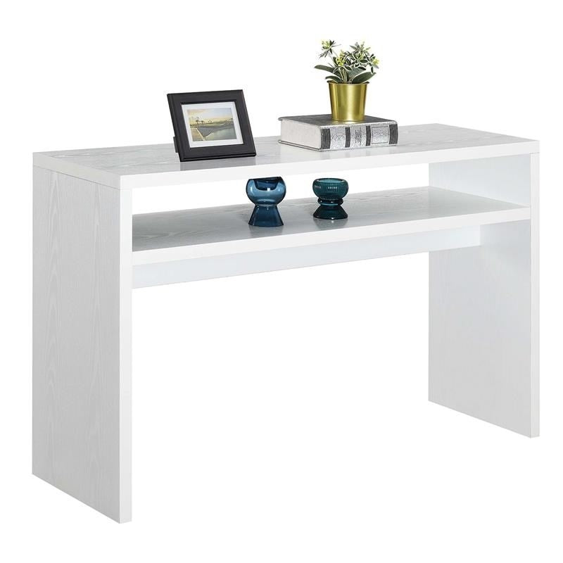 Modern FarmHome White Sofa Table Console Table with Bottom Shelf LuxuryLifeWay Online Store