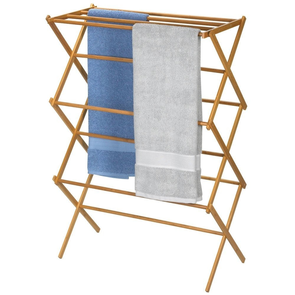 Folding Laundry Clothes Drying Rack in Bamboo Wood LuxuryLifeWay Online Store