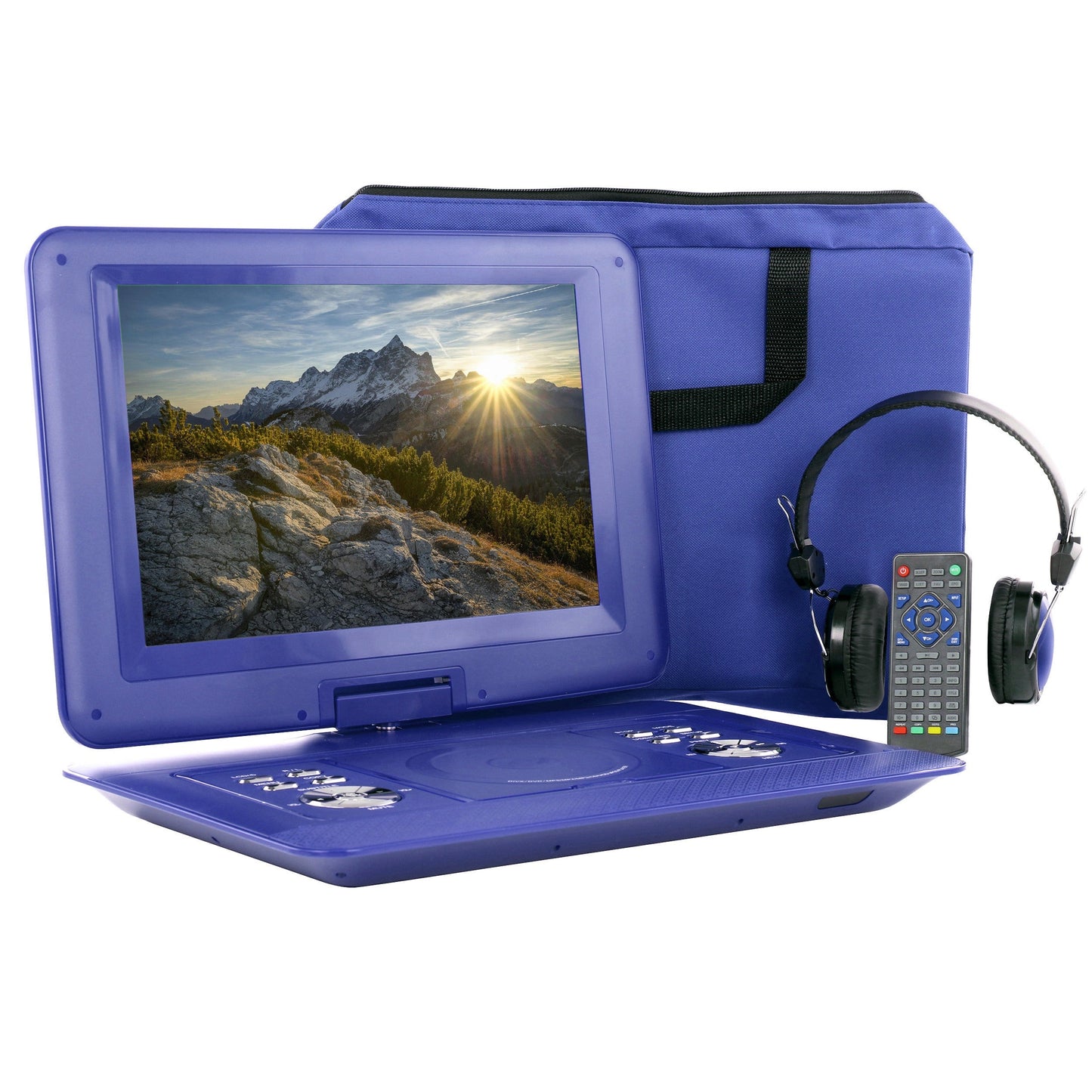 beFree Sound 14.1 Inch Portable DVD Player with Swivel TFT-LCD Screed USB,Sn anD,AV Inputs- Blue LuxuryLifeWay Online Store