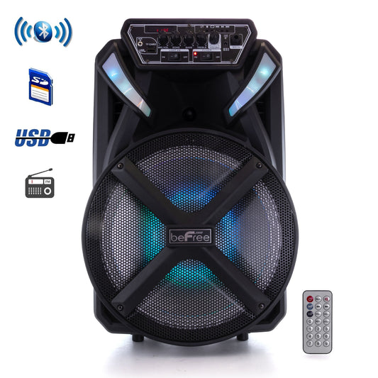 beFree Sound 12 Inch BT Portable Rechargeable Party Speaker LuxuryLifeWay Online Store