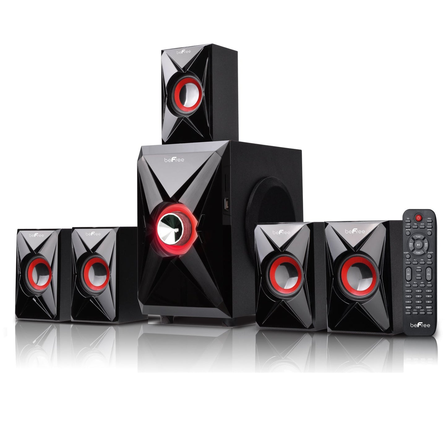 beFree Sound 5.1 Channel Bluetooth Surround Sound Speaker System in Orange LuxuryLifeWay Online Store