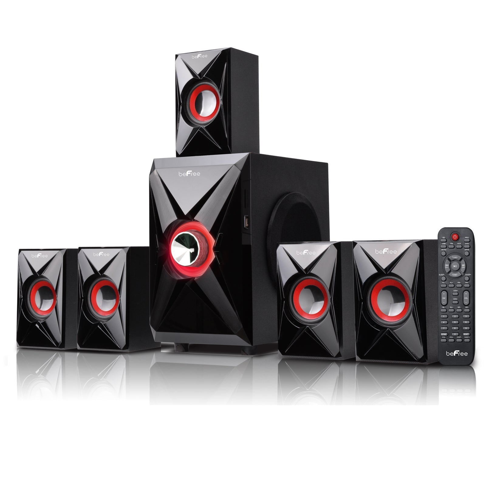 beFree Sound 5.1 Channel Bluetooth Surround Sound Speaker System in Orange LuxuryLifeWay Online Store