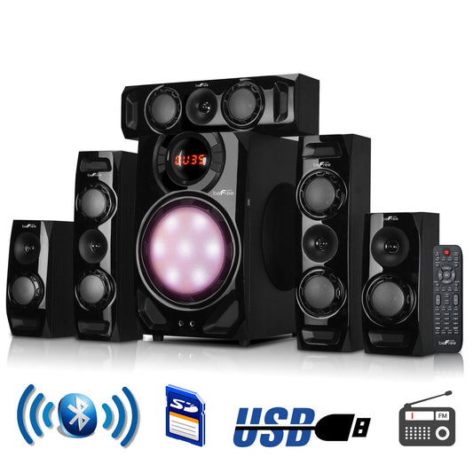 beFree Sound 5.1 Channel Surround Sound Bluetooth Speaker System in Black LuxuryLifeWay Online Store