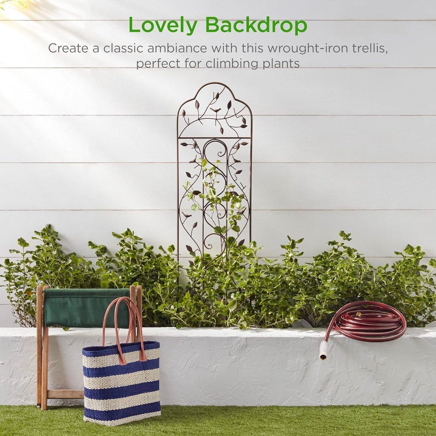 60-inch Tall Outdoor Iron Garden Trellis in Bronze Metal Finish LuxuryLifeWay Online Store