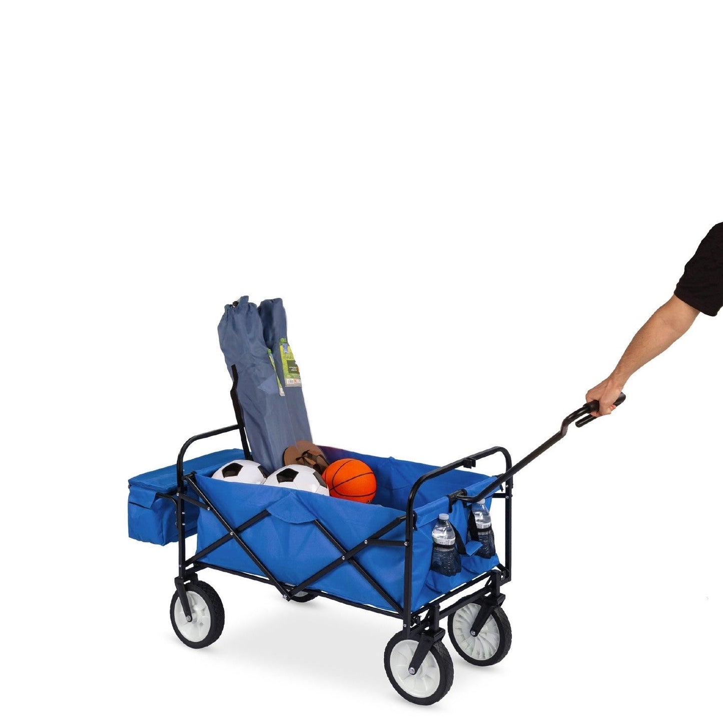 Collapsible Utility Wagon Cart Indoor/Outdoor with Canopy - Blue LuxuryLifeWay Online Store