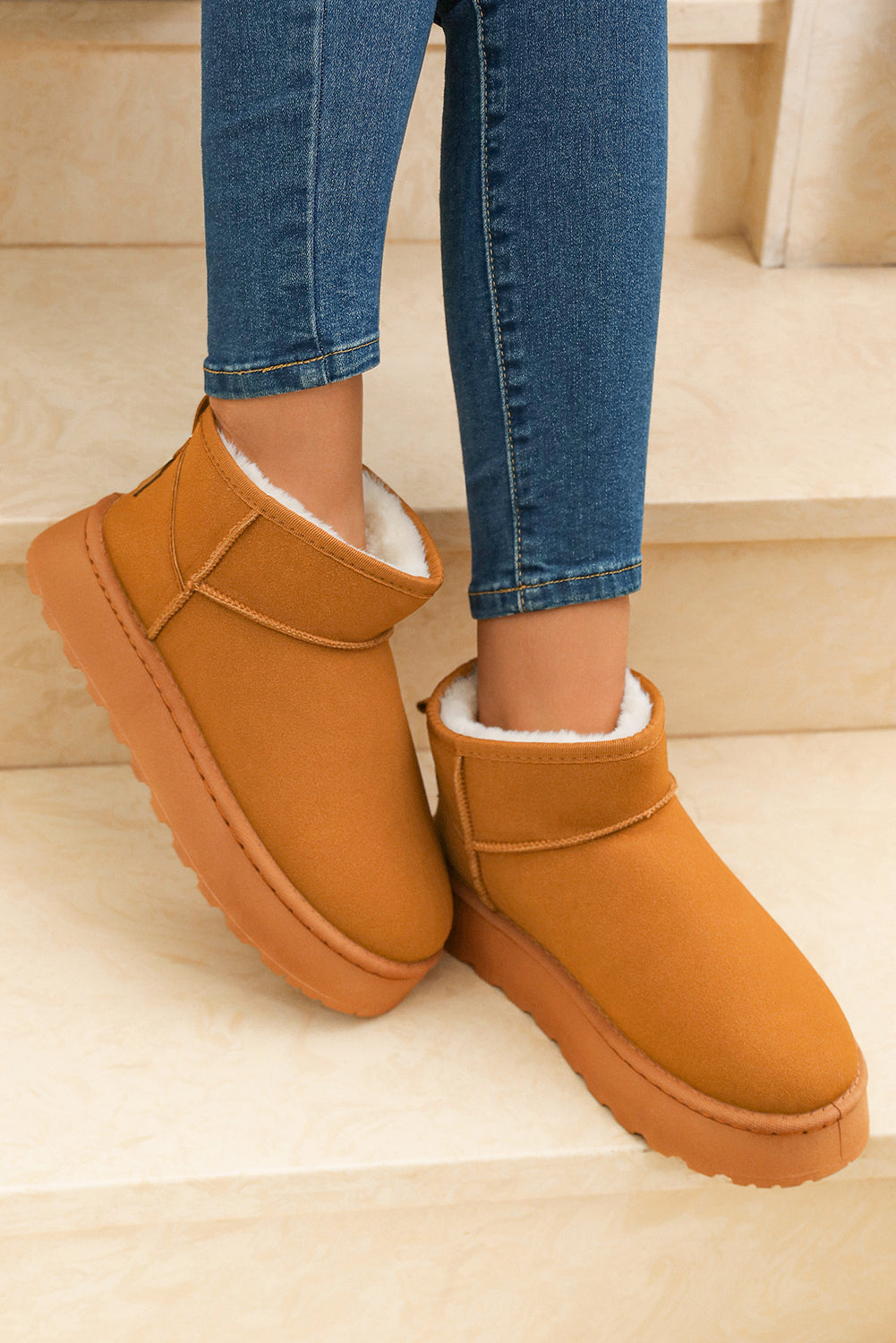 Anna Fur Lined Suede Ankle Snow Boots LuxuryLifeWay Online Store