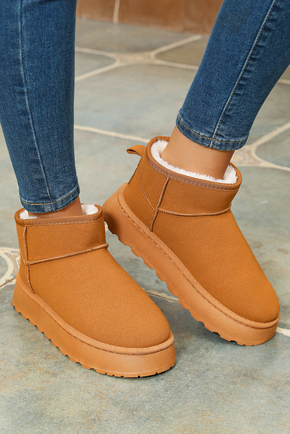 Anna Fur Lined Suede Ankle Snow Boots LuxuryLifeWay Online Store
