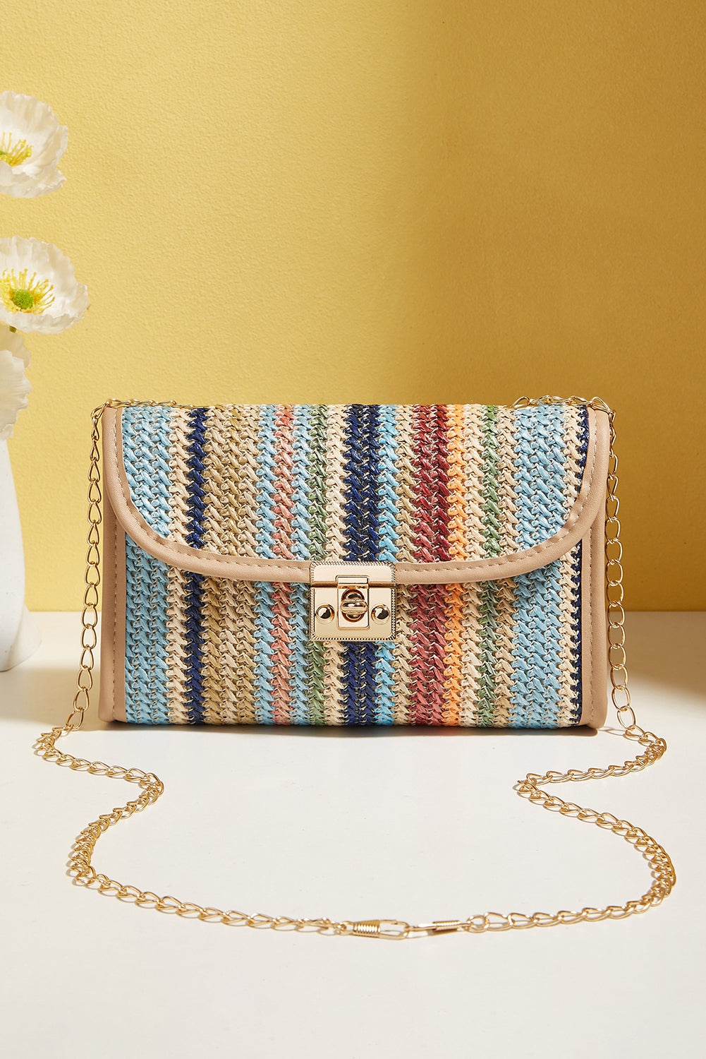Azariah Striped Crochet Flapped Bag LuxuryLifeWay Online Store