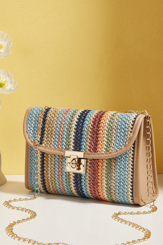 Azariah Striped Crochet Flapped Bag LuxuryLifeWay Online Store