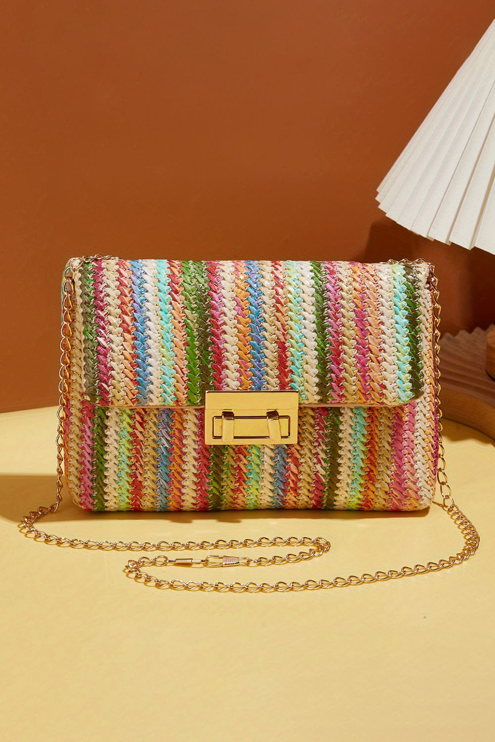 Azariah Striped Crochet Flapped Bag LuxuryLifeWay Online Store