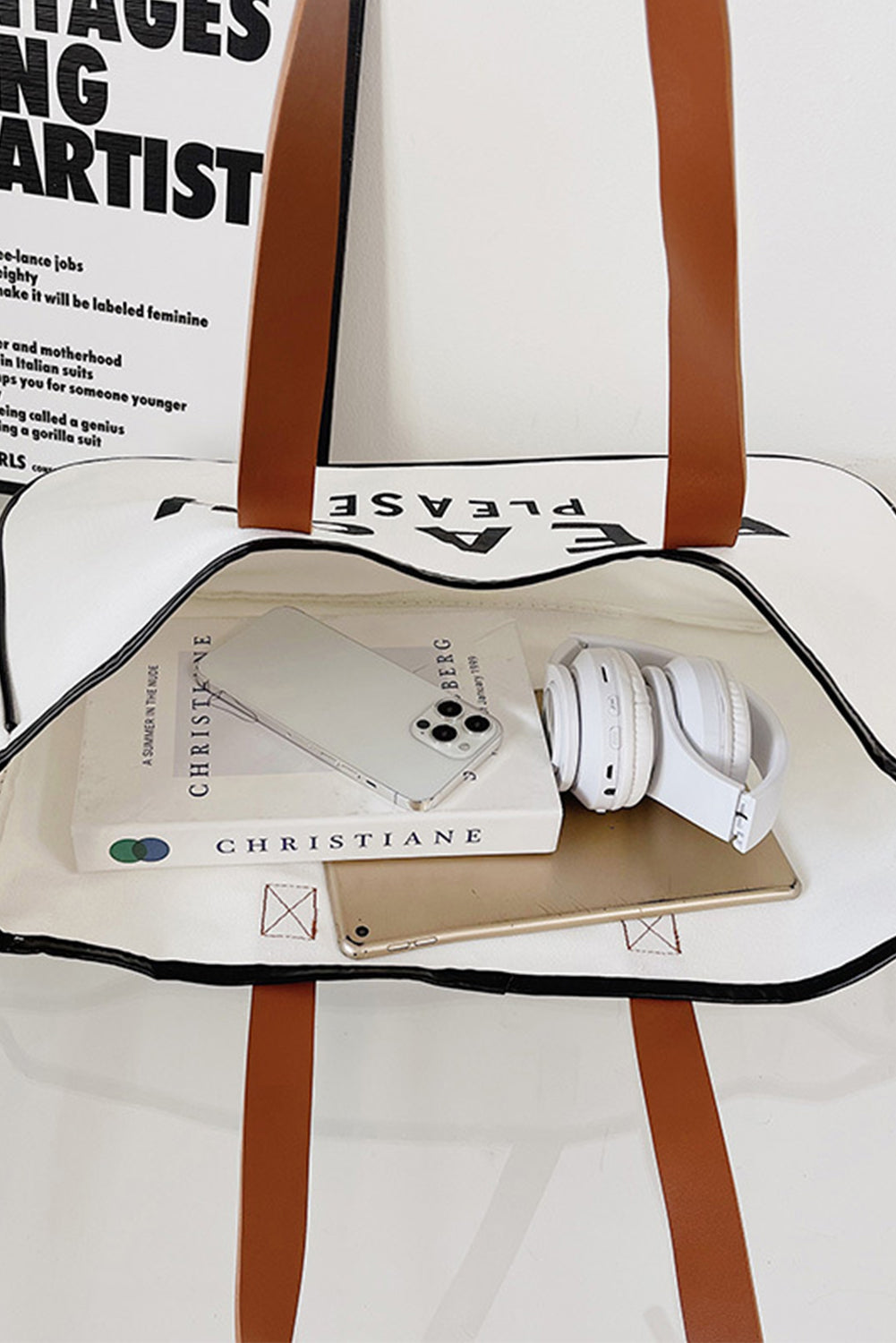 Ryan Beach Please Canvas Tote LuxuryLifeWay Online Store