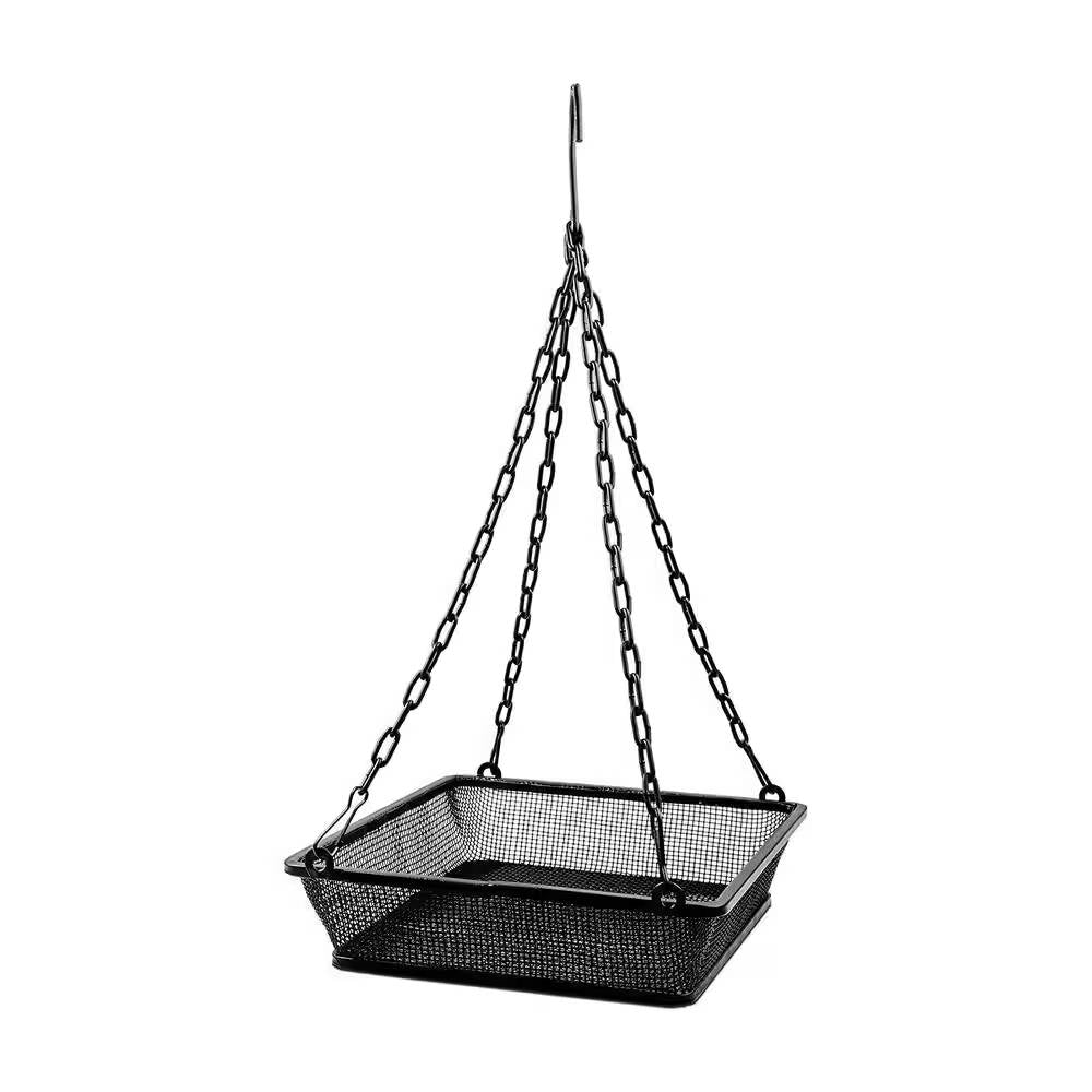 Heavy Duty Black Iron Mesh Bird Feeder Seed Tray with Easy to Hang Chain LuxuryLifeWay Online Store