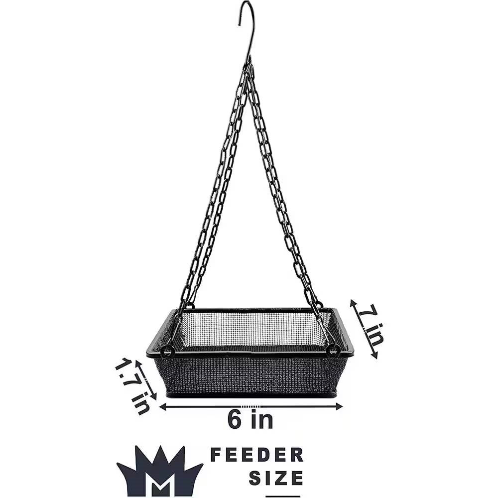 Heavy Duty Black Iron Mesh Bird Feeder Seed Tray with Easy to Hang Chain LuxuryLifeWay Online Store